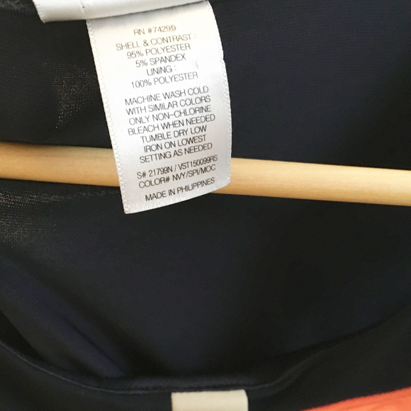 Sweet Storm Navy, Cream, & Orange Sleeveless Dress - Picture 5 of 5